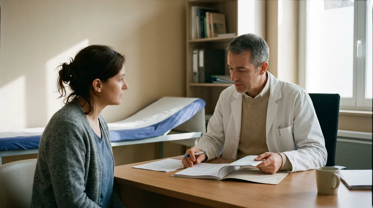 Médecin recevant un patient en consultation avant une intervention